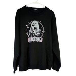 Vinyl Icons Blondie Sweatshirt Black Graphic Print Fringe Back Medium Y0495